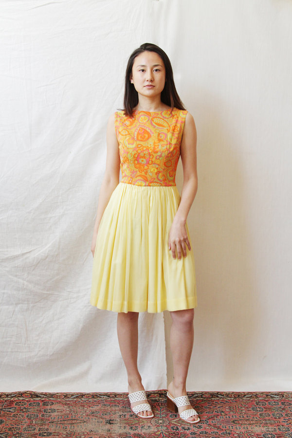 sachin and babi light blue dress Mac Duggal Chiffon Pleated V-Neck Ruffle Gown In Marigold - 50% Off main image 1