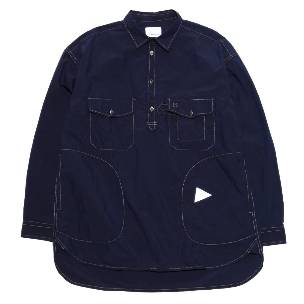 and wander Cordura Typewriter Long Sleeve Shirt - Navy | Garmentory
