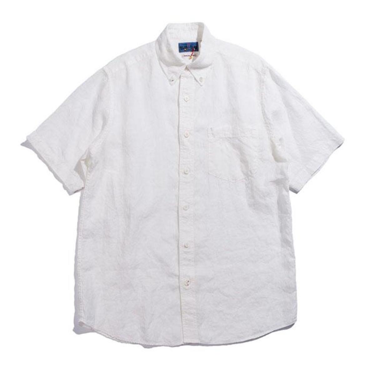 Blue Blue Japan Linen Button Down Short Sleeve Shirt - White - Image 1 of 1