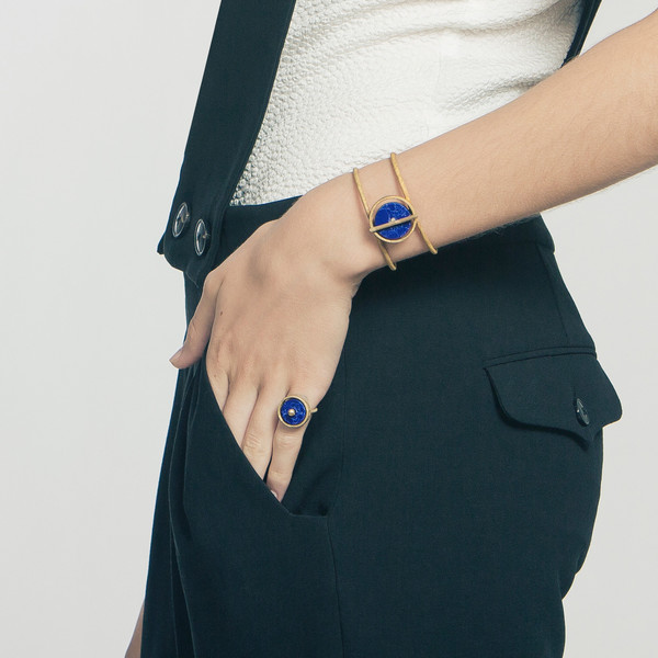 Metalepsis Projects Disc Cuff - Blue Stone Metalepsis Projects Disc Cuff - Blue Stone