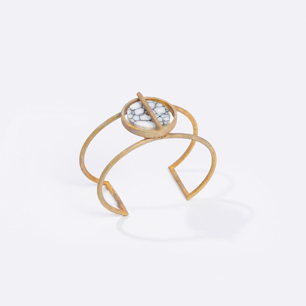Metalepsis Projects Disc Cuff - White Stone Metalepsis Projects Disc Cuff - White Stone