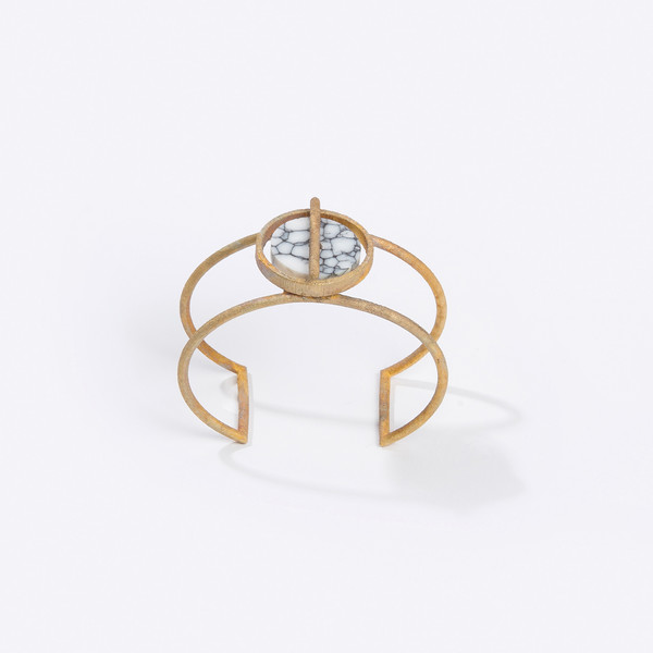 Metalepsis Projects Disc Cuff - White Stone Metalepsis Projects Disc Cuff - White Stone