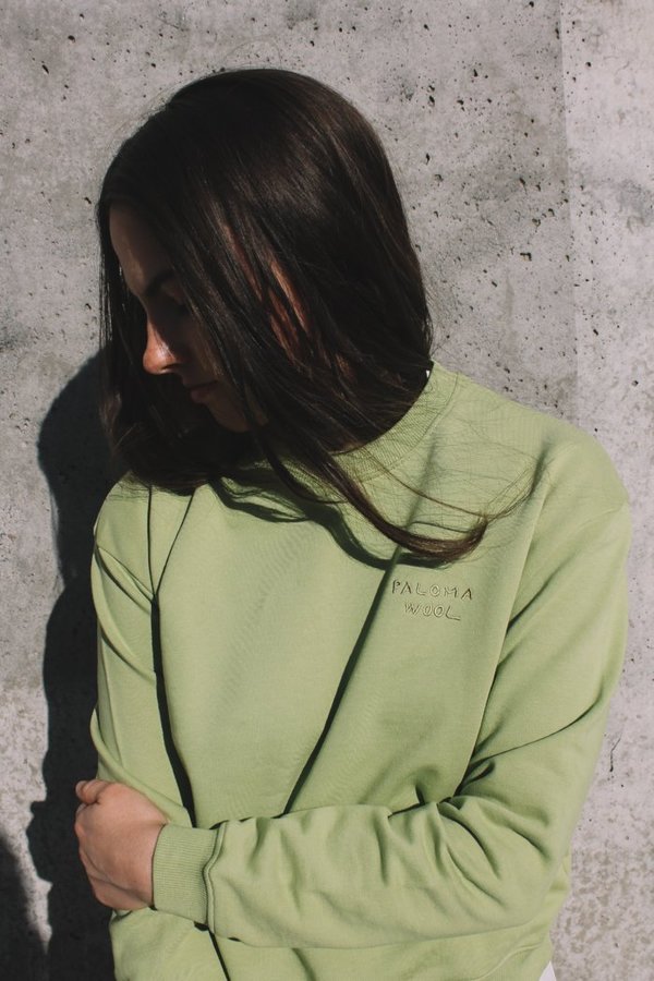 Paloma Wool Hotel Cropped Sweatshirt - Green | Garmentory