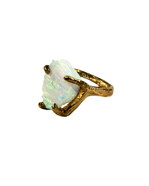 Unearthen Dirae Ring with White Opal Unearthen Dirae Ring with White Opal