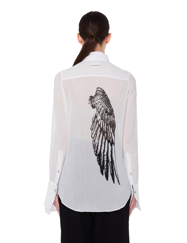 If Six Was Nine Printed Cotton Wing Shirt - White | Garmentory
