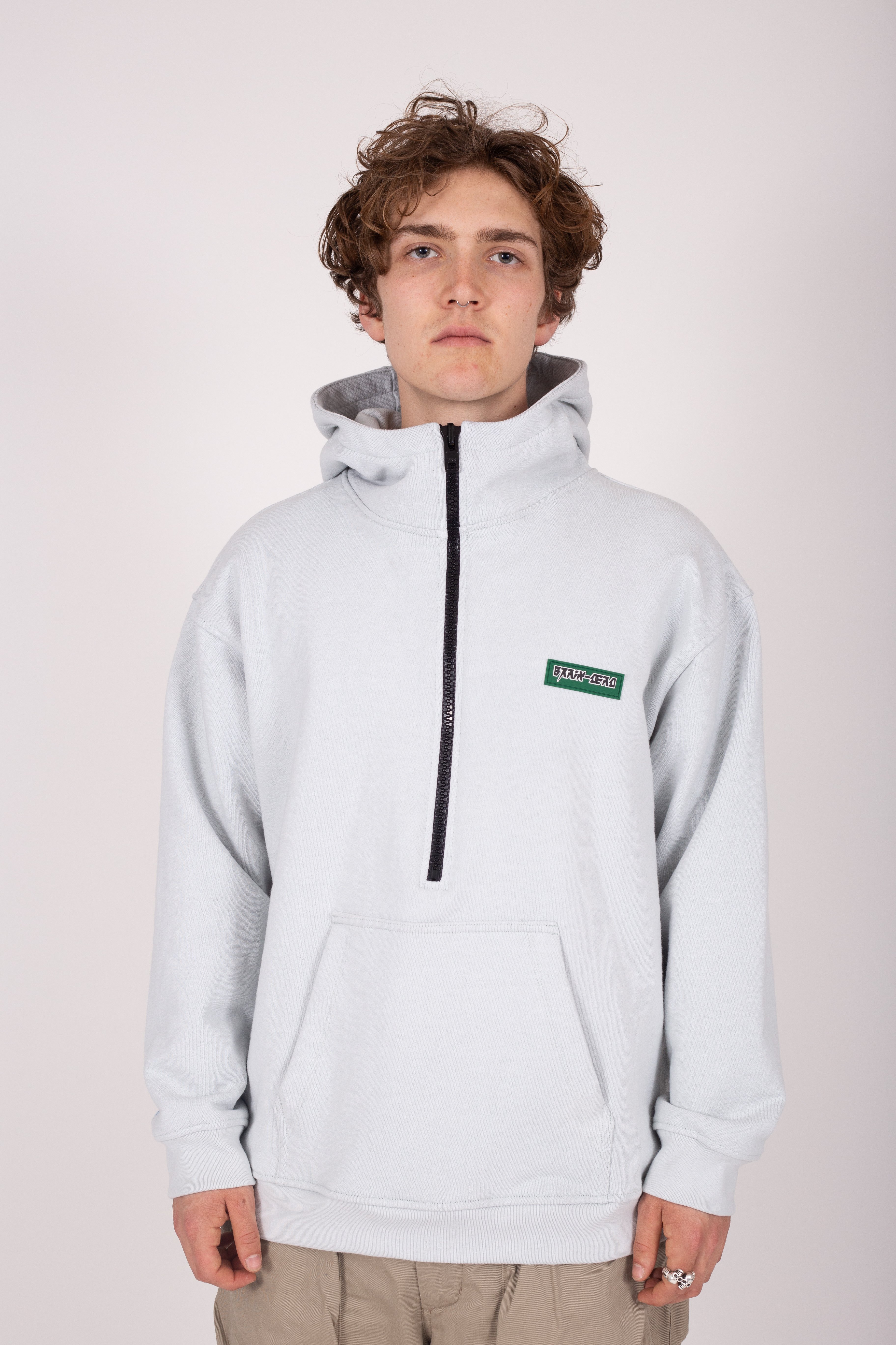 grey half zip hoodie