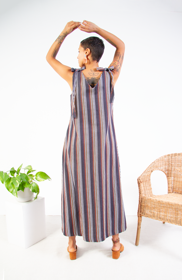Kowtow Knotted Tie Dress - Multi Stripe 