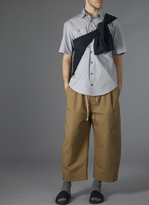 GREI SHORTSLEEVE SACK POCKET SHIRT - BLUE/WHITE STRIPE GREI SHORTSLEEVE SACK POCKET SHIRT - BLUE/WHITE STRIPE