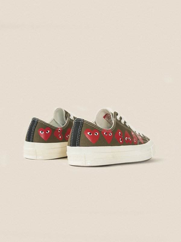 COMME DES GARCONS PLAY x CONVERSE Chuck 70 Multi Heart Fir Green (Low) COMME DES GARCONS PLAY x CONVERSE Chuck 70 Multi Heart Fir Green (Low)
