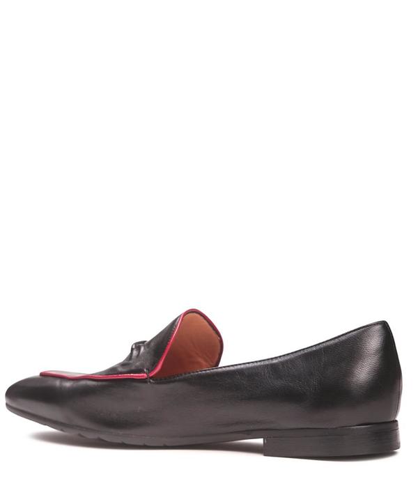 Mara Bini Leather Flat Loafer - Black Mara Bini Leather Flat Loafer - Black