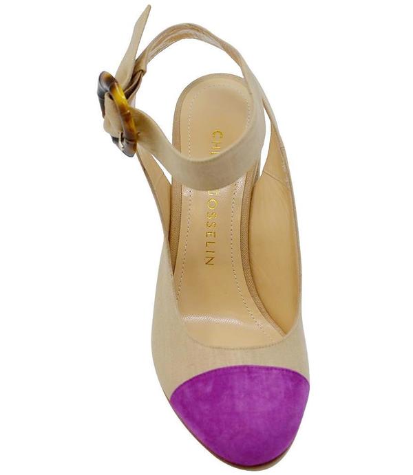 Chloe Gosselin Beige Almond Toe Ellen Slingback Chloe Gosselin Beige Almond Toe Ellen Slingback