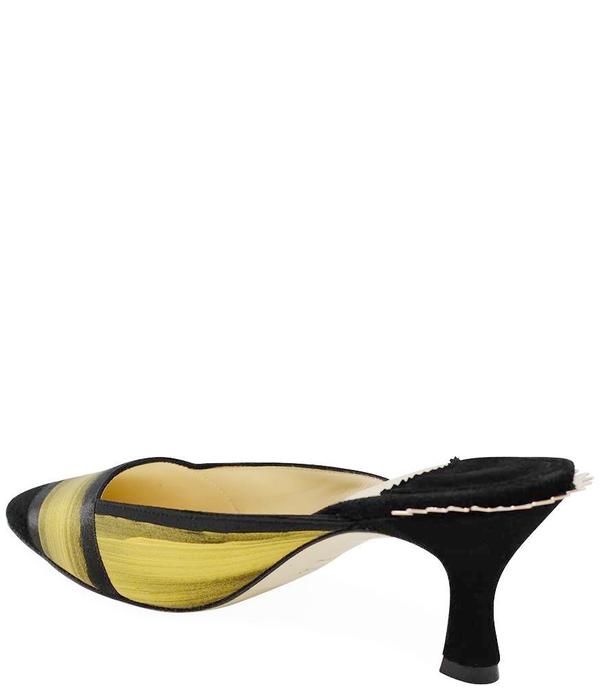 Eugene Riconneaus Black/Gold Satin Mule Eugene Riconneaus Black/Gold Satin Mule