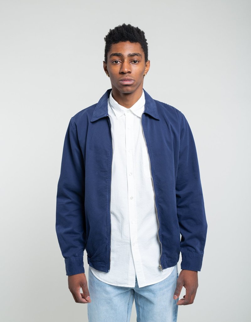 Portuguese Flannel Mini Golf Jacket - Navy | Garmentory
