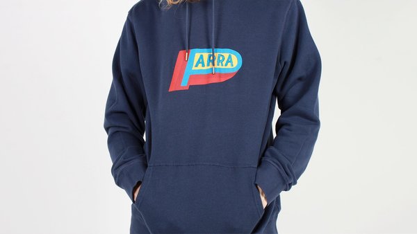 By Parra Garage Oil Hoodie - Navy Blue | Garmentory