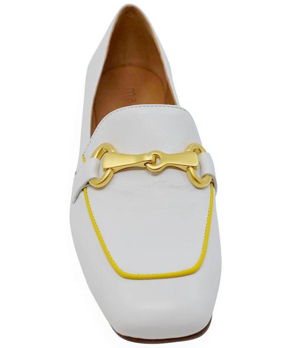 Mara Bini Leather Flat Loafer - Bianco Mara Bini Leather Flat Loafer - Bianco