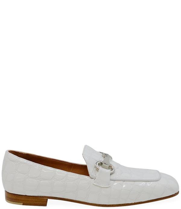 Mara Bini Leather Flat Loafer - White Mara Bini Leather Flat Loafer - White