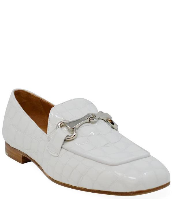 Mara Bini Leather Flat Loafer - White Mara Bini Leather Flat Loafer - White