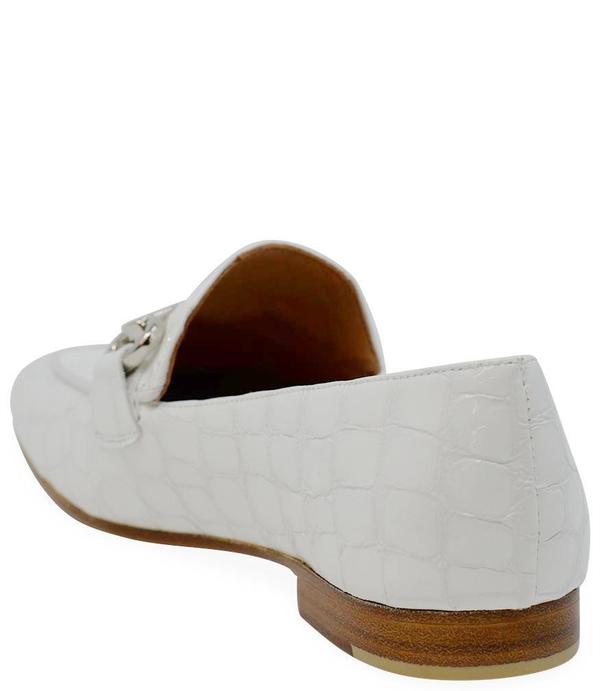 Mara Bini Leather Flat Loafer - White Mara Bini Leather Flat Loafer - White