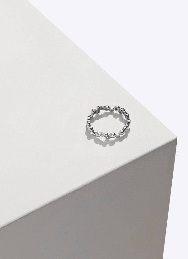 Pamela Love Skinny Pointelle Band Ring - White Gold Pamela Love Skinny Pointelle Band Ring - White Gold
