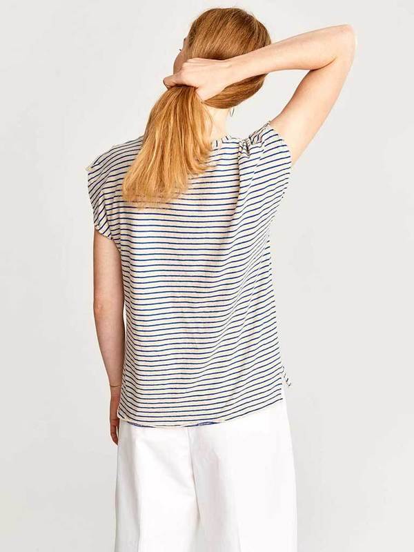 Bellerose Chaza T-Shirt - Blue/Ecru Bellerose Chaza T-Shirt - Blue/Ecru