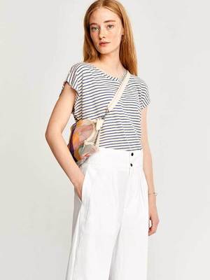 Bellerose Chaza T-Shirt - Blue/Ecru Bellerose Chaza T-Shirt - Blue/Ecru
