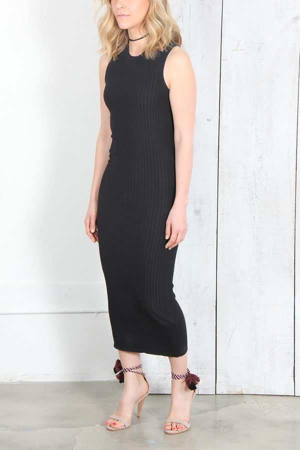knit black mini dress Tari Knit Long Sleeve Mini Dress in Black By DISSH