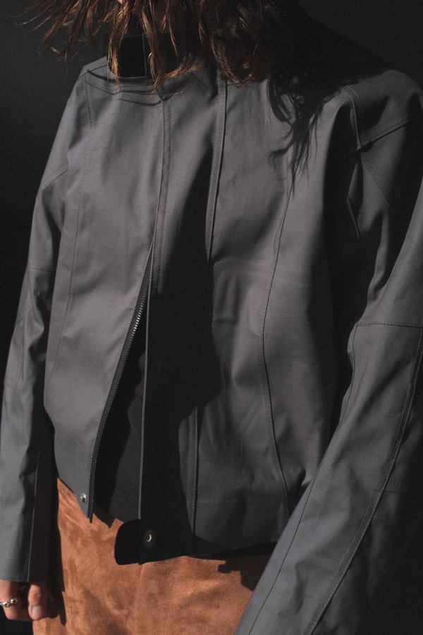 Mackintosh 0004 Bonded Cotton Moto Jacket - Iron Grey | Garmentory