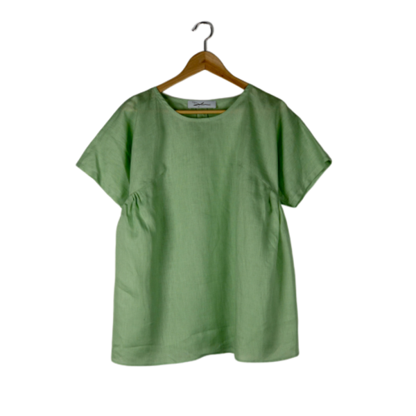 Devlyn Van Loon Gathered Linen Tee - Celadon Devlyn Van Loon Gathered Linen Tee - Celadon