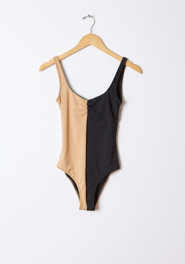 Veda Luella Split Maillot Onepiece - Black/Khaki Veda Luella Split Maillot Onepiece - Black/Khaki