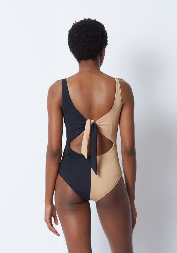 Veda Luella Split Maillot Onepiece - Black/Khaki Veda Luella Split Maillot Onepiece - Black/Khaki