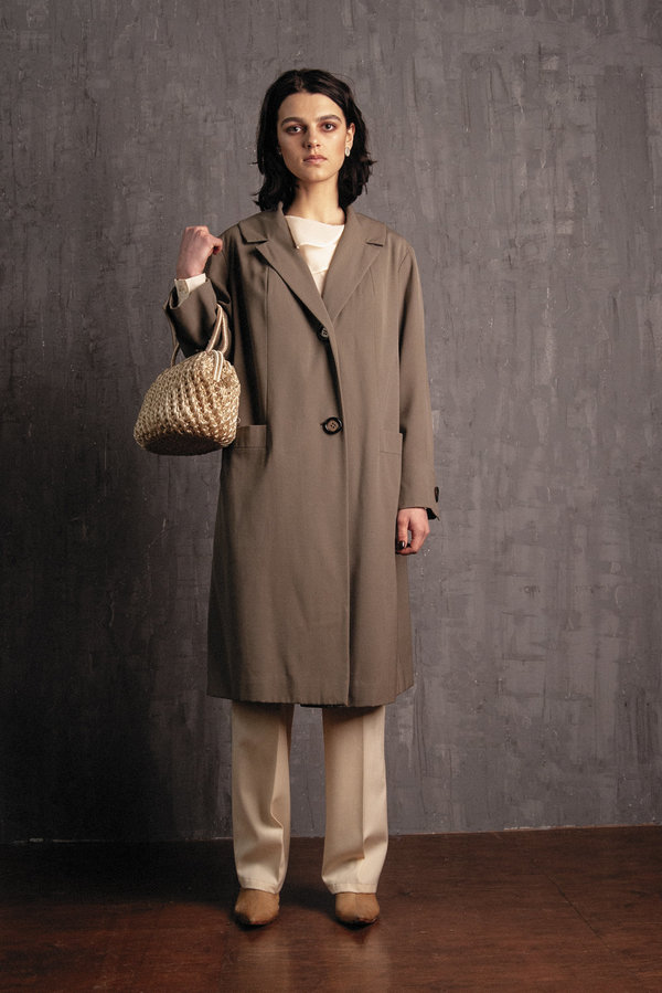 VINTAGE K M by L A N G E 70s CLASSIC COAT - KHAKI VINTAGE K M by L A N G E 70s CLASSIC COAT - KHAKI