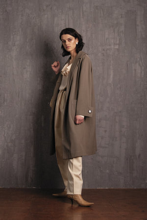 VINTAGE K M by L A N G E 70s CLASSIC COAT - KHAKI VINTAGE K M by L A N G E 70s CLASSIC COAT - KHAKI