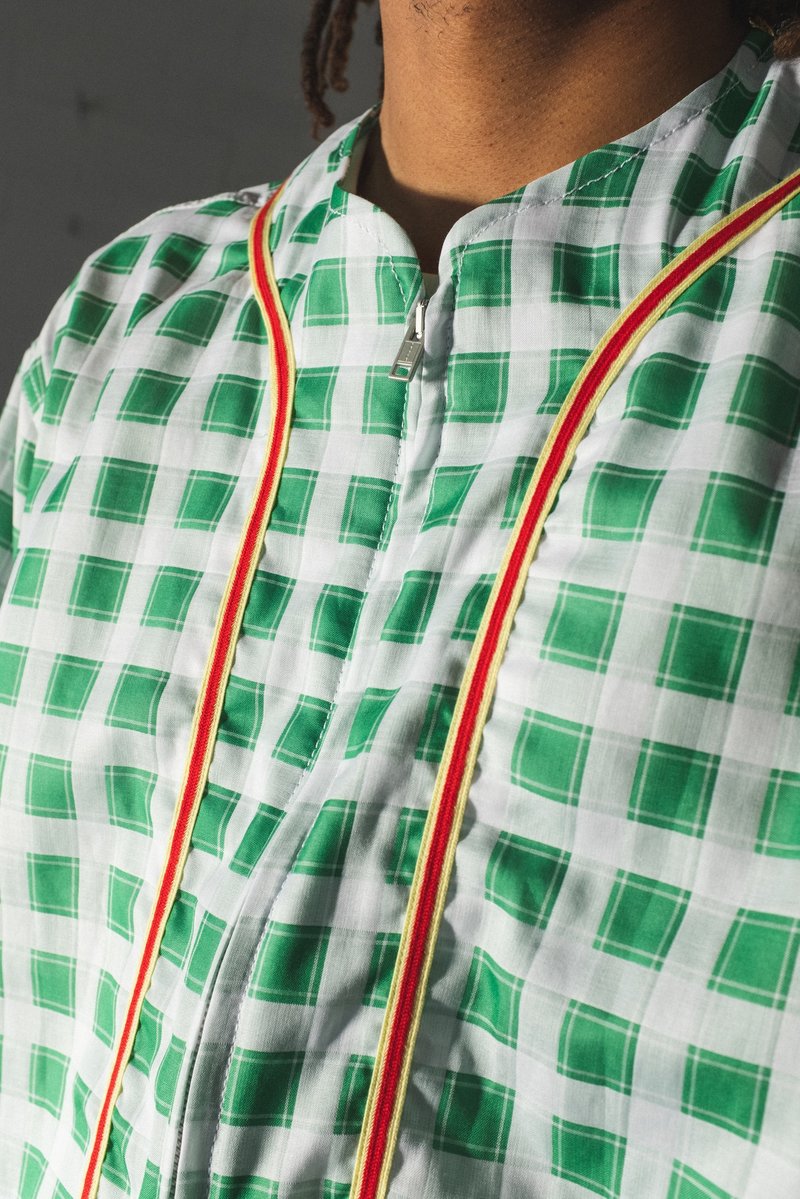 Marni Zip Baseball Shirt - Green Check | Garmentory