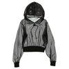 Off-White Cropped Hoodie - Black/Black - Thumbnail 1