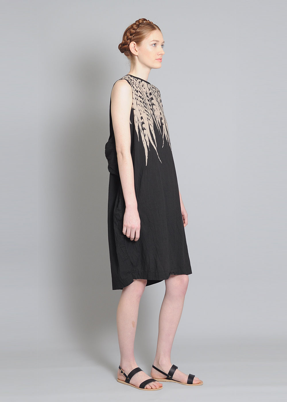 womens black feather dress