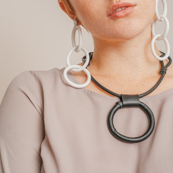 Adder Jewelry Leather Portal Necklace with Adjustable Length Adder Jewelry Leather Portal Necklace with Adjustable Length