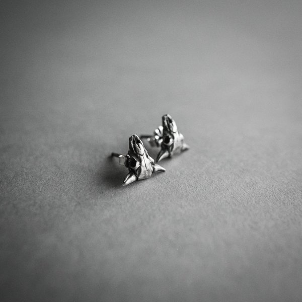 Theeth Buffalo Skulls Stud Earrings - SILVER Theeth Buffalo Skulls Stud Earrings - SILVER