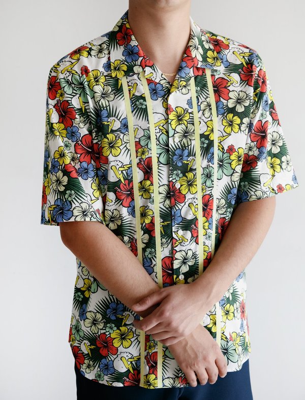 Childs S/S Bloom Buttondown - White Multi Childs S/S Bloom Buttondown - White Multi