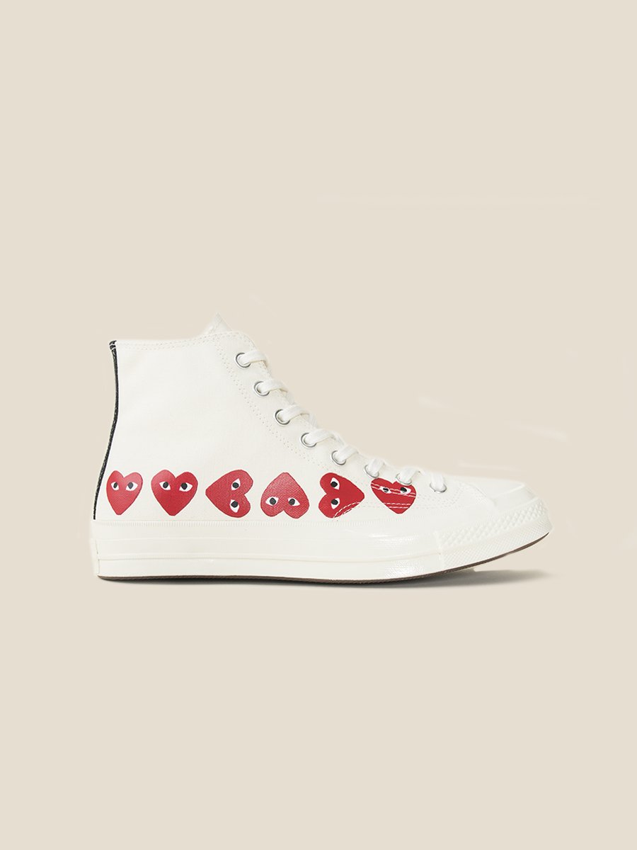 COMME DES GARCONS PLAY x CONVERSE Chuck 70 Multi Heart White