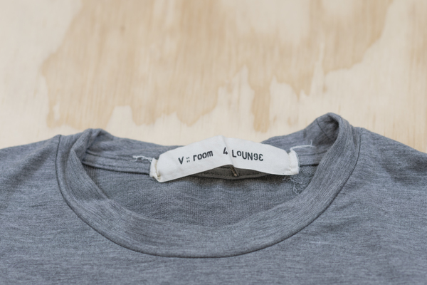V ROOM Tencel Stretch Mini Fleece Long Sleeve Tee - HEATHER GREY V ROOM Tencel Stretch Mini Fleece Long Sleeve Tee - HEATHER GREY