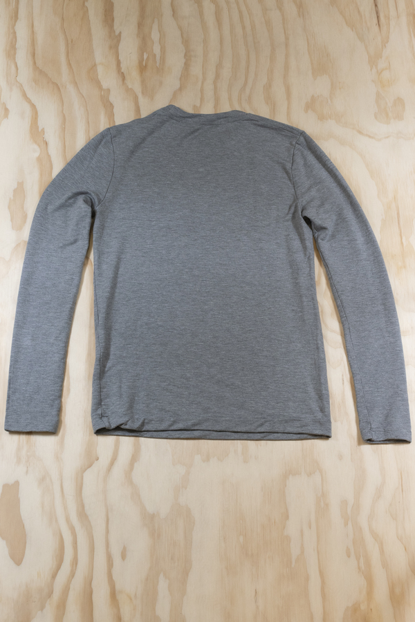 V ROOM Tencel Stretch Mini Fleece Long Sleeve Tee - HEATHER GREY V ROOM Tencel Stretch Mini Fleece Long Sleeve Tee - HEATHER GREY
