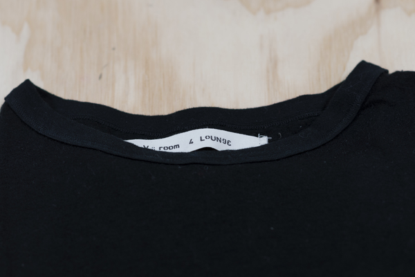 V ROOM DOUBLE GAUZE JERSEY LONG SLEEVE - BLACK V ROOM DOUBLE GAUZE JERSEY LONG SLEEVE - BLACK
