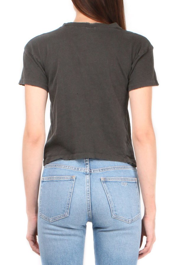 Madeworn Led Zeppelin Glitter Crop Tee - Black Pigment