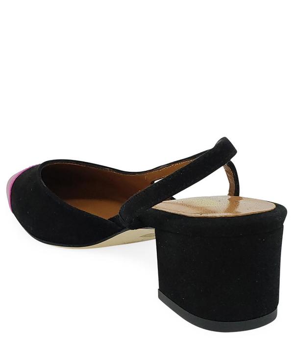 Paris Texas Black Fuschia Suede and Leather Sandal Paris Texas Black Fuschia Suede and Leather Sandal