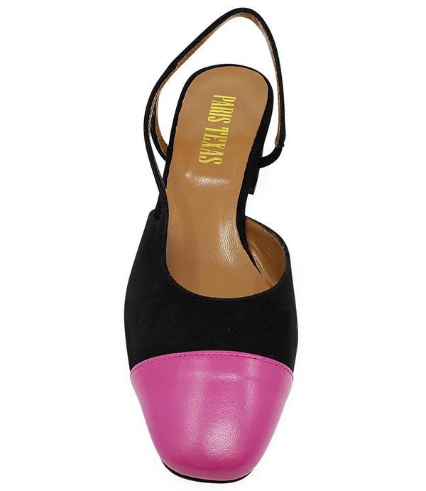 Paris Texas Black Fuschia Suede and Leather Sandal Paris Texas Black Fuschia Suede and Leather Sandal