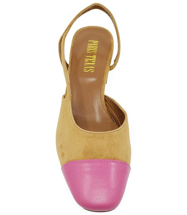 Paris Texas Tan/Pink Suede and Leather Sandal Paris Texas Tan/Pink Suede and Leather Sandal