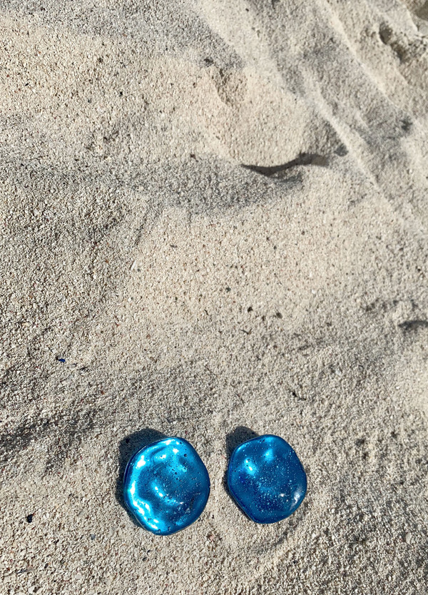 Julie Thevenot SMALL REFLECTION EARRINGS - electric blue Julie Thevenot SMALL REFLECTION EARRINGS - electric blue