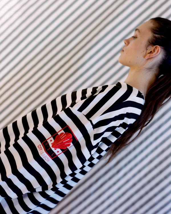 OffSeasonNYC Token Pull Over - Black/White Stripe Jersey OffSeasonNYC Token Pull Over - Black/White Stripe Jersey