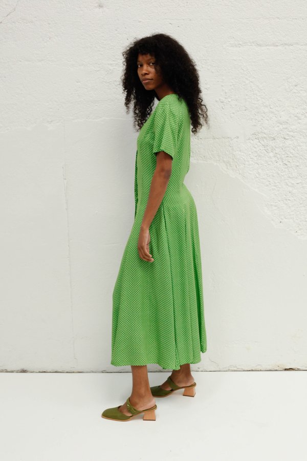 ESPRIT Polka Dot Dress - Green | Garmentory