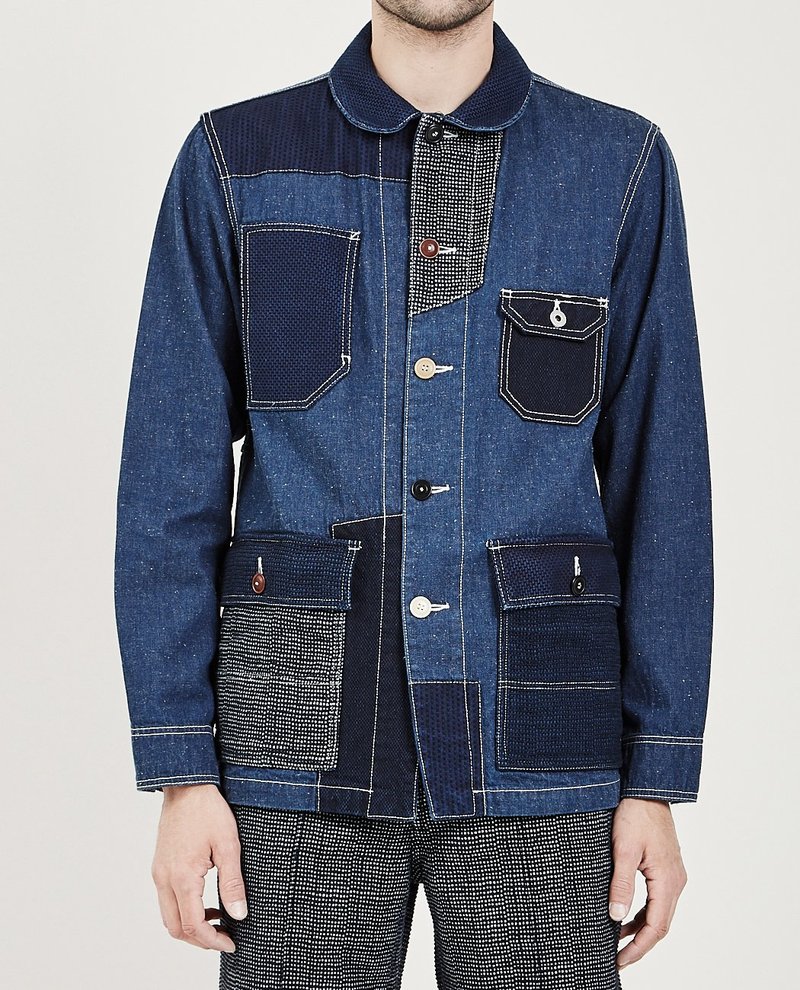 FDMTL PATCHWORK COVERALL - RINSE INDIGO | Garmentory